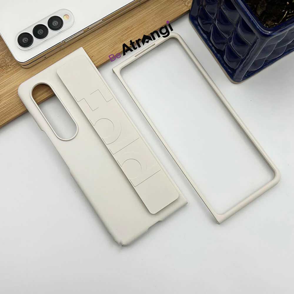 Samsung Fold 4 Silk Hard Shell Strap Holder Case