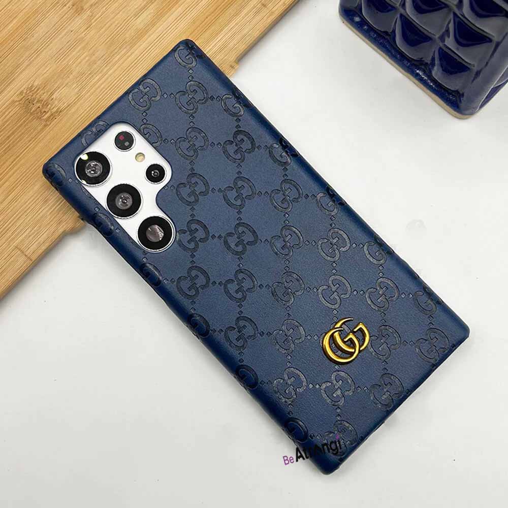 Samsung S24 Ultra Luxury GG Fashion Leather Brand Case Cover