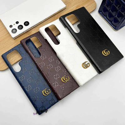 Samsung S24 Ultra Luxury GG Fashion Leather Brand Case Cover