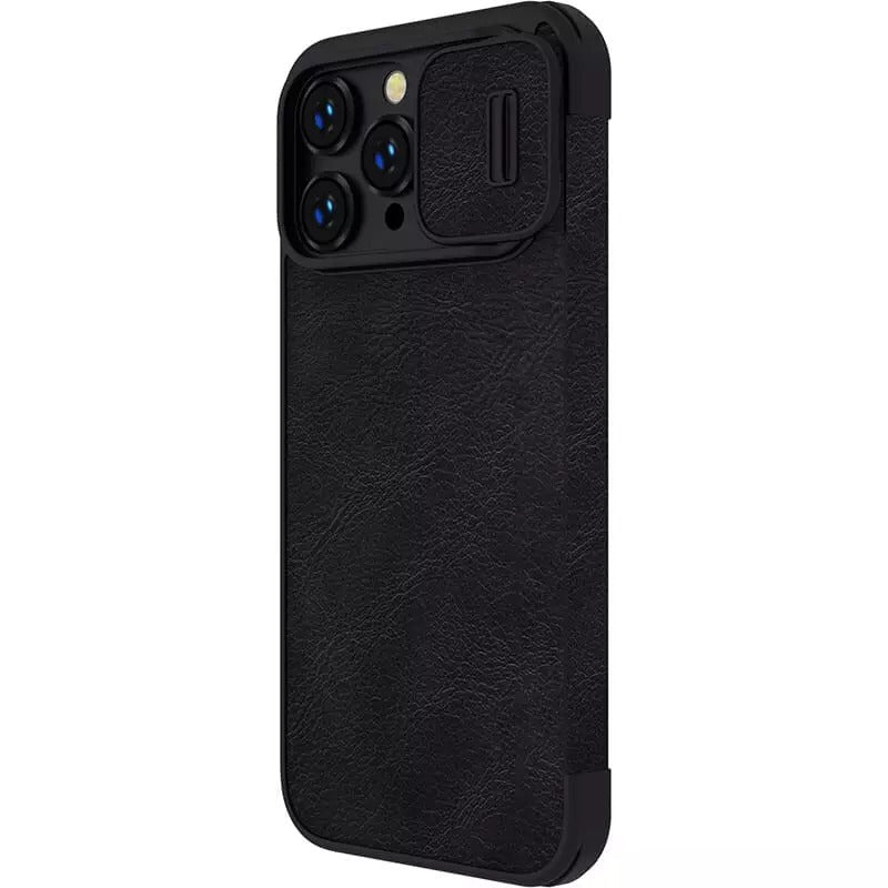 iPhone 13 Pro Camera Protection QIN Leather Flip Case Black