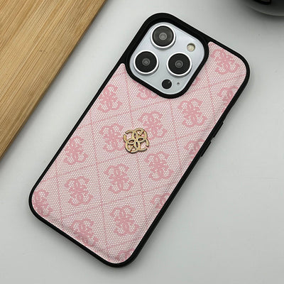 iPhone Luxury GS Fashion Leather Metal Logo Case Cover