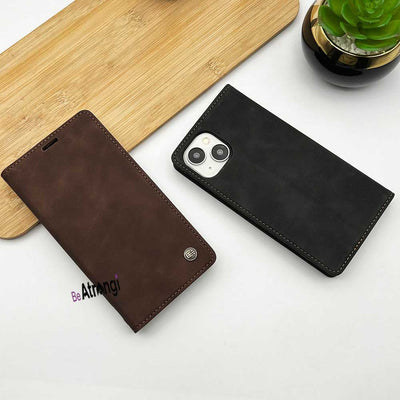 iPhone Premium Pu Leather Flip Case Cover