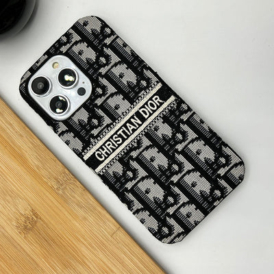 iPhone Luxury CD Brand Fabric Design Case Cover