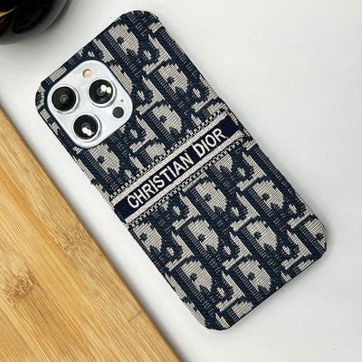 iPhone Luxury CD Brand Fabric Design Case Cover