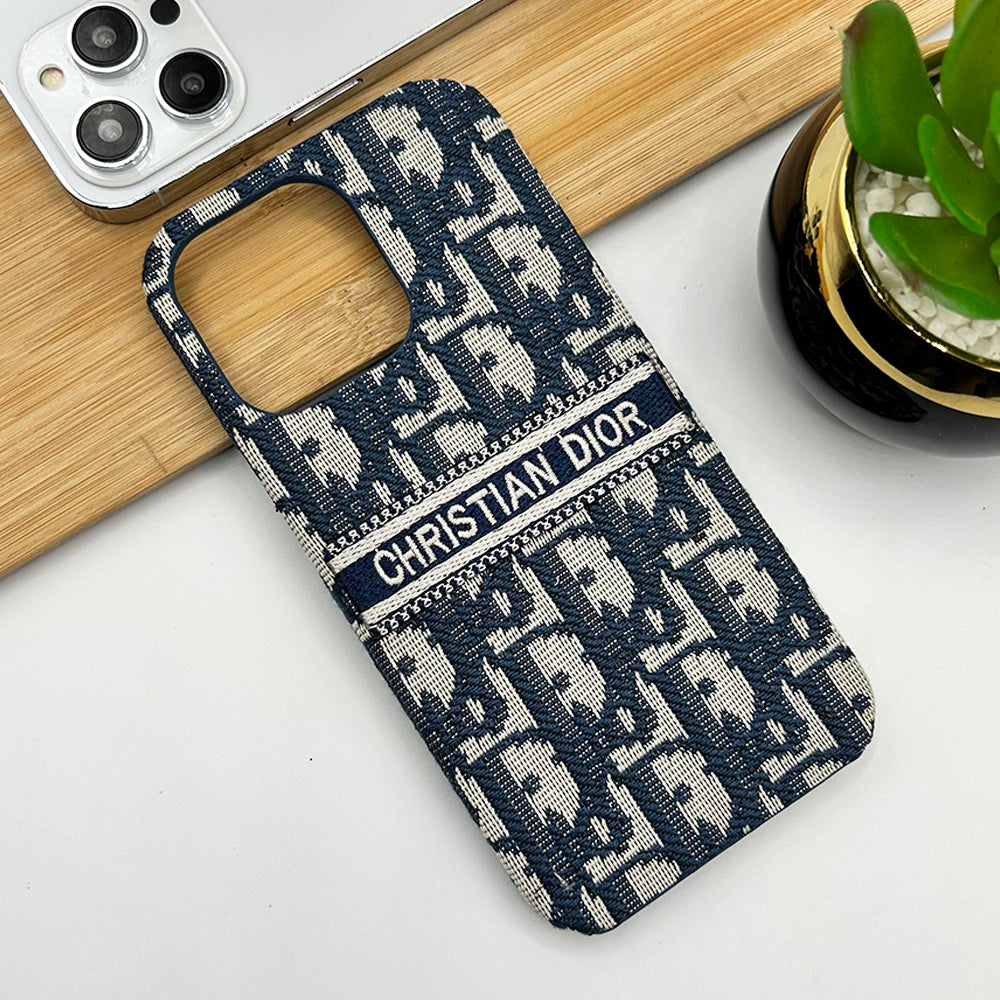 iPhone Luxury CD Brand Fabric Design Case Cover