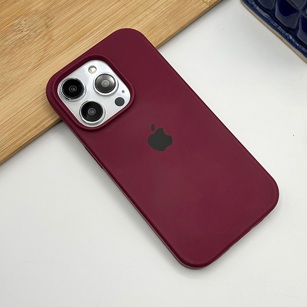 iPhone 15 series liquid silicone case cover in Marsala