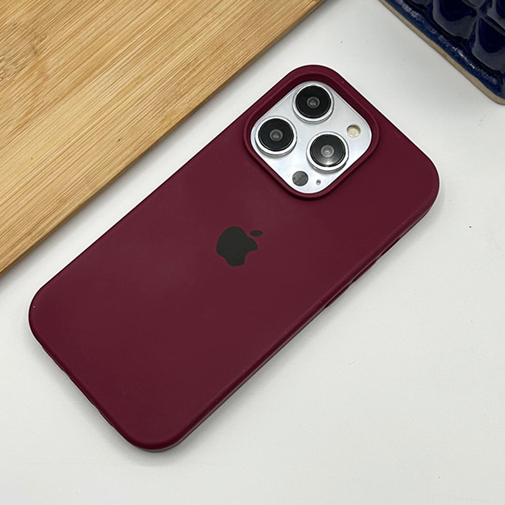 iPhone 15 series liquid silicone case cover in Marsala