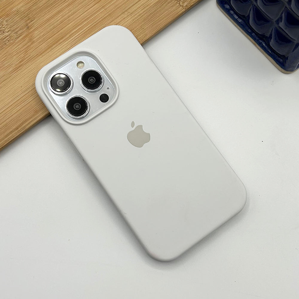 iPhone 15 series liquid silicone case cover in White