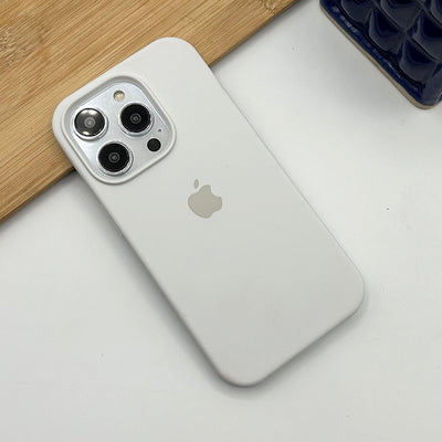 iPhone 15 series liquid silicone case cover in White