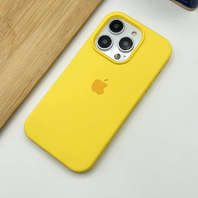 iPhone 15 series liquid silicone case cover in Yellow