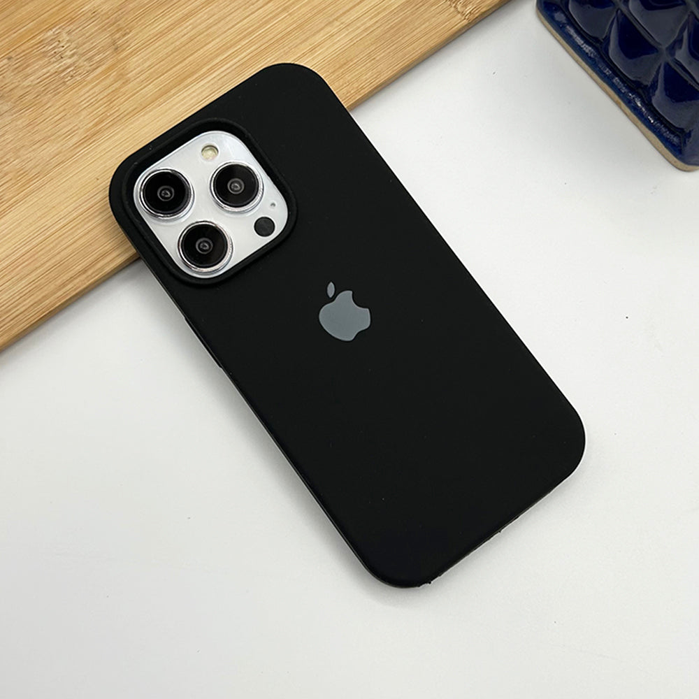 iPhone 15 series liquid silicone case cover in Black