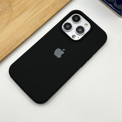 iPhone 15 series liquid silicone case cover in Black