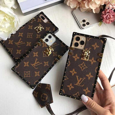 Luxury Branded Trunk Leather Phone Case For iPhone
