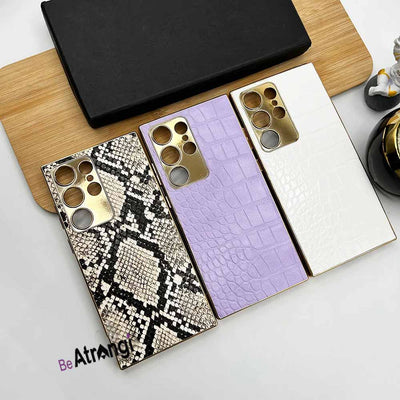 Samsung Galaxy S23 Ultra Animal Skin Pattern Leather Case Cover