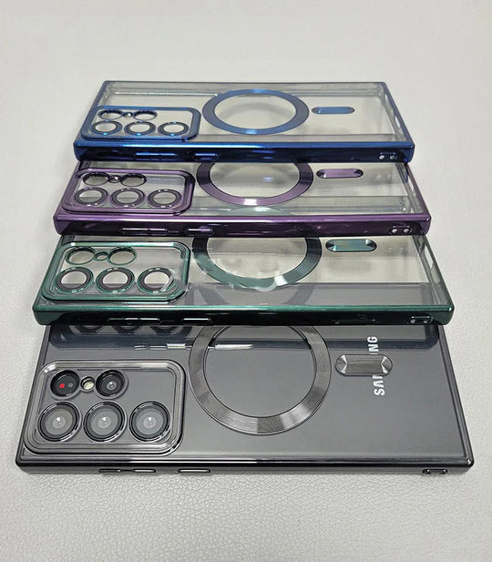 SAMSUNG S23 ULTRA MAGSAFE MAGNETIC TRANSPARENT PHONE CASE WITH LENS PROTECTOR