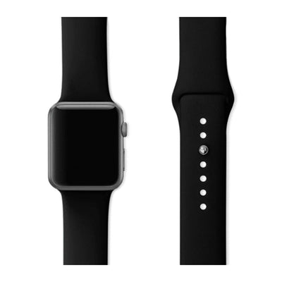 iWatch Black Silicone Sport Band for (Series SE/6/5/4/3/2/1)