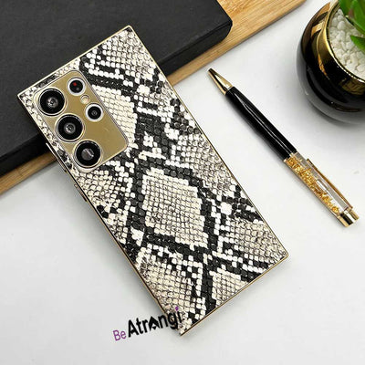 Samsung Galaxy S23 Ultra Animal Skin Pattern Leather Case Cover