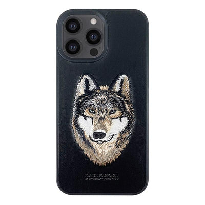 iphone luxury santa barbara leather savana series Wolf Back Cover